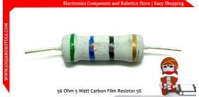 56 Ohm 5 Watt Carbon Film Resistor