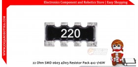 22 Ohm SMD 0603 4D03 Resistor Pack 4x2 1/16W