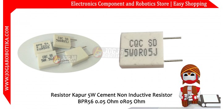 Resistor Kapur 5W Cement Non Inductive Resistor BPR56 CQC 0.05 Ohm 0R05 Ohm