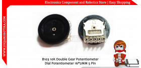 B103 10K Double Gear Potentiometer Dial Potentiometer 16*2MM 5 Pin