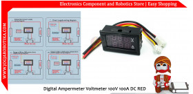 Digital Ampermeter Voltmeter 100V 100A DC RED