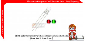 LED Bicolor 5mm Red Green Clear Common Cathode (Pure Green)
