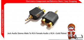 Jack Audio Stereo Male To RCA Famale Audio 2 RCA 1 Gold Plated