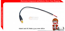 Kabel Jack DC Male 5.5x2.1mm 28Cm