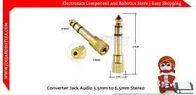 Converter Jack Audio 3.5mm to 6.5mm Stereo
