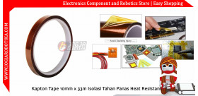 Kapton Tape 10mm Isolasi Tahan Panas Heat Resistant