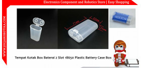 Tempat Kotak Box Baterai 2 Slot 18650 Plastic Battery Case Box