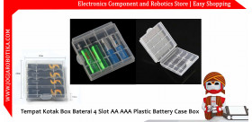 Tempat Kotak Box Baterai 4 Slot AA AAA Plastic Battery Case Box