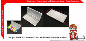 Tempat Kotak Box Baterai 10 Slot AAA Plastic Battery Case Box