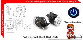 Tact Switch With Blue LED Right Angle
