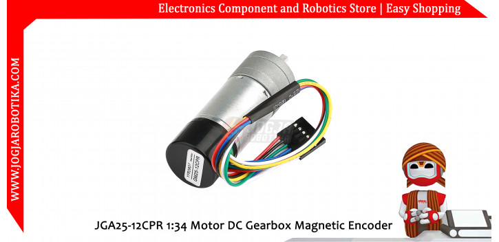 JGA25-12CPR 1:34 Motor DC Gearbox Magnetic Encoder