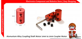 Alumunium Alloy Coupling Shaft Motor 2mm to 2mm Coupler Coupling Motor