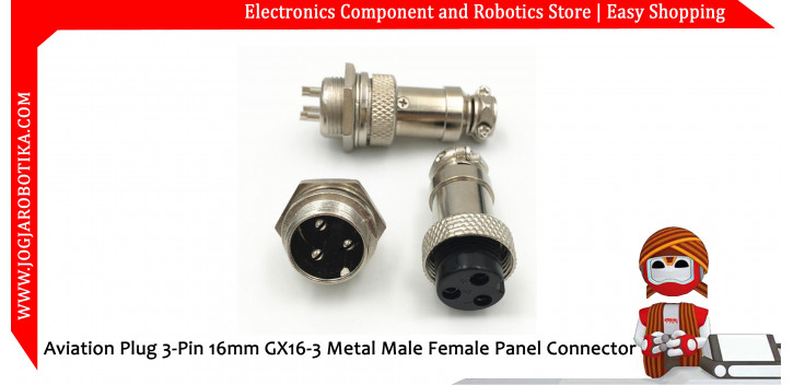 Aviation Plug 3-Pin 16mm GX16-3 Metal Male Female Panel Connector