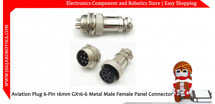 Aviation Plug 6-Pin 16mm GX16-6 Metal Male Female Panel Connector