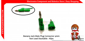 Banana Jack Male Plug Connector 4mm Test Lead Stackable - Hijau