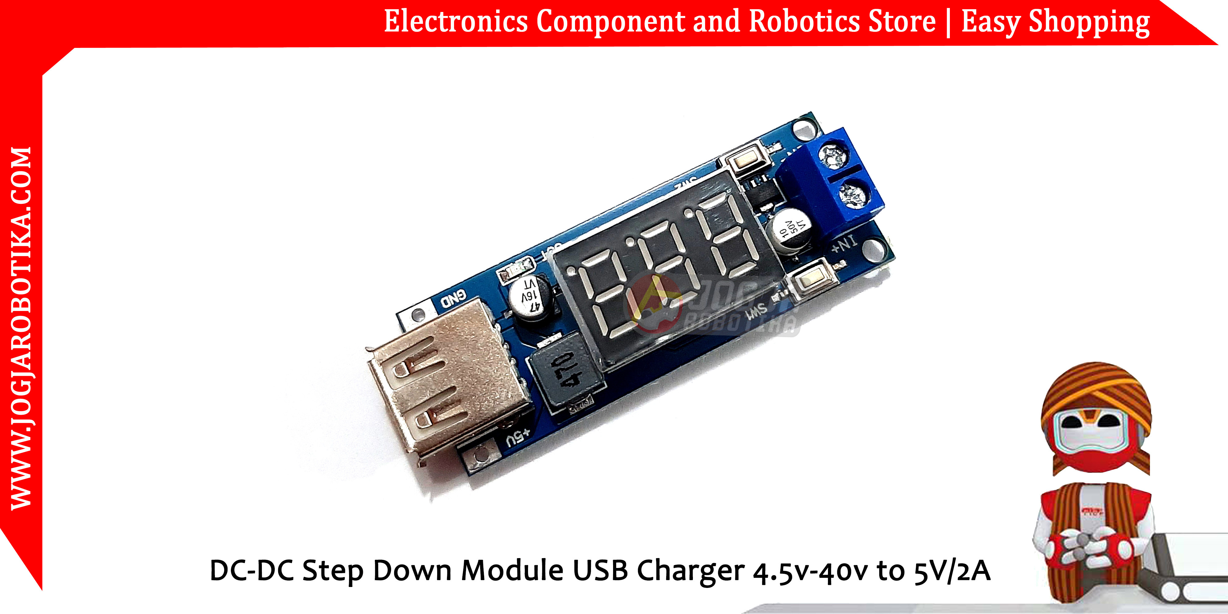 Jual DC-DC Step Down Module USB Charger 4.5v-40v to 5V/2A