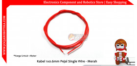 Kabel 1x0.6mm Pejal Single Wire - Merah