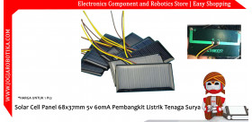 Solar Cell Panel 68x37mm 5v 60mA Pembangkit Listrik Tenaga Surya