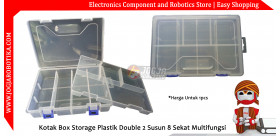 Kotak Box Storage Plastik Komponen Double 2 Susun 8 Sekat Multifungsi