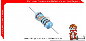 100K Ohm 1/4 Watt Metal Film Resistor 1%