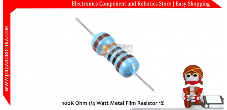 100K Ohm 1/4 Watt Metal Film Resistor 1%