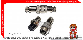 Aviation Plug GX16-2 16mm 2-Pin Butt Core Male Female Cable Connector