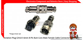 Aviation Plug GX16-8 16mm 8-Pin Butt Core Male Female Cable Connector