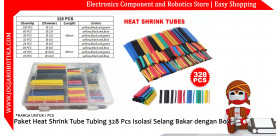 Paket Heat Shrink Tube Tubing 328 Pcs Isolasi Selang Bakar dengan Box