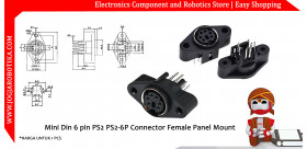 Mini Din 6 pin PS2 PS2-6P Connector Female Panel Mount