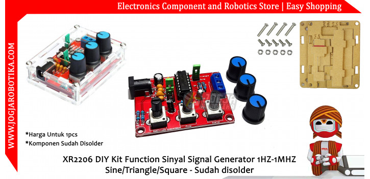 XR2206 DIY Kit Function Sinyal Signal Generator 1HZ-1MHZ Sine/Triangle/Square - Sudah Disolder