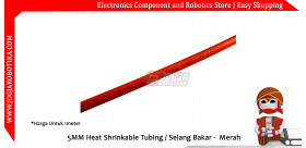 5MM Heat Shrinkable Tubing / Selang Bakar - Merah
