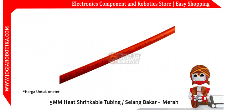 5MM Heat Shrinkable Tubing / Selang Bakar - Merah