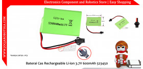 Baterai Cas Rechargeable Li-ion 3.7V 600mAh 523450