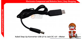 Kabel Step Up Konverter USB 5V to Jack DC 12V - 1Meter