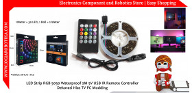 LED Strip RGB 5050 Waterproof 2M 5V USB IR Remote Controller Dekorasi Hias TV PC Modding
