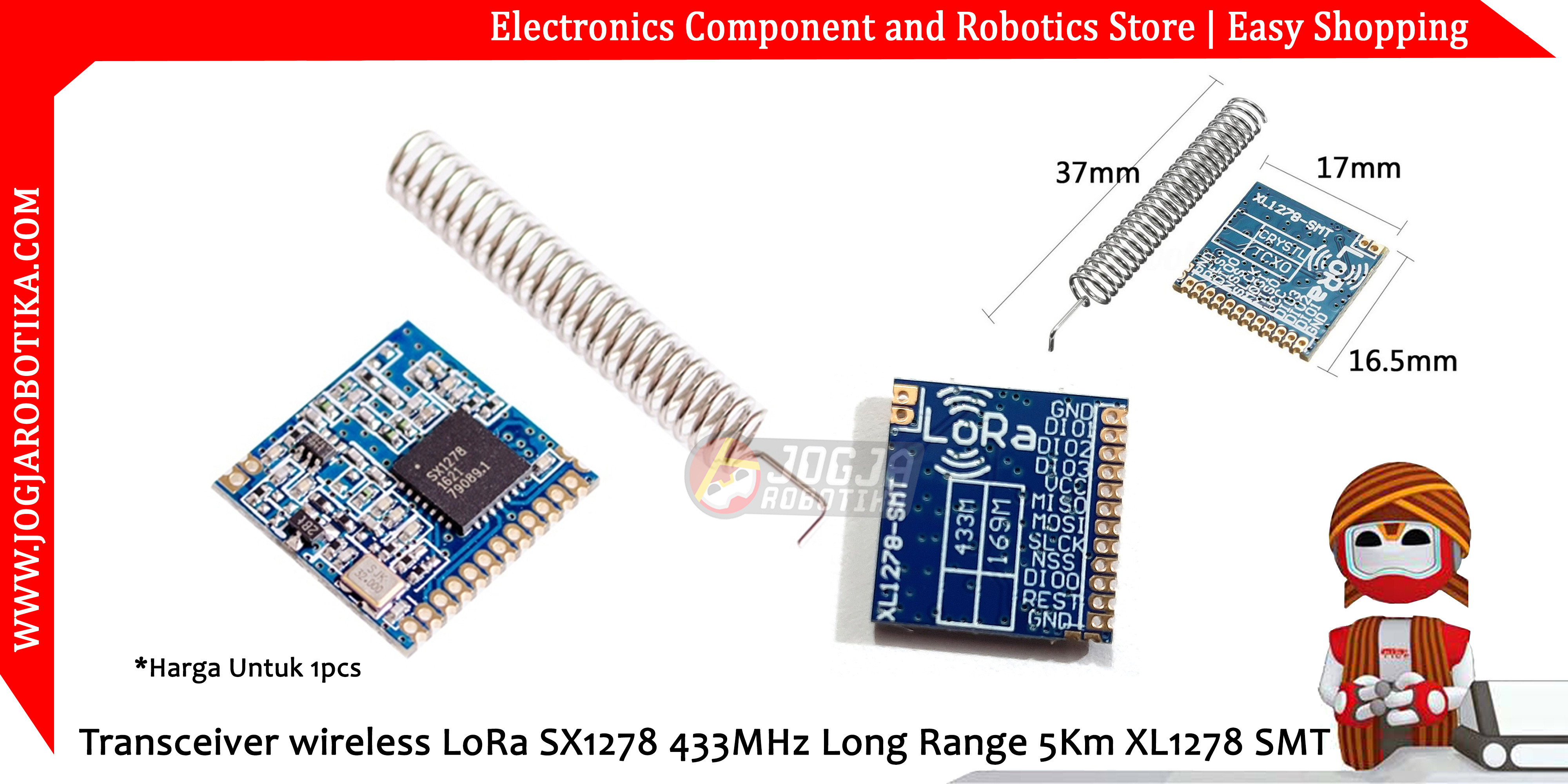 Transceiver wireless LoRa SX1278 433MHz Long Range 5Km XL1278 SMT ...