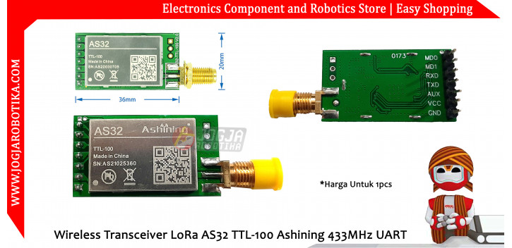 Wireless Transceiver LoRa AS32 TTL-100 Ashining 433MHz UART