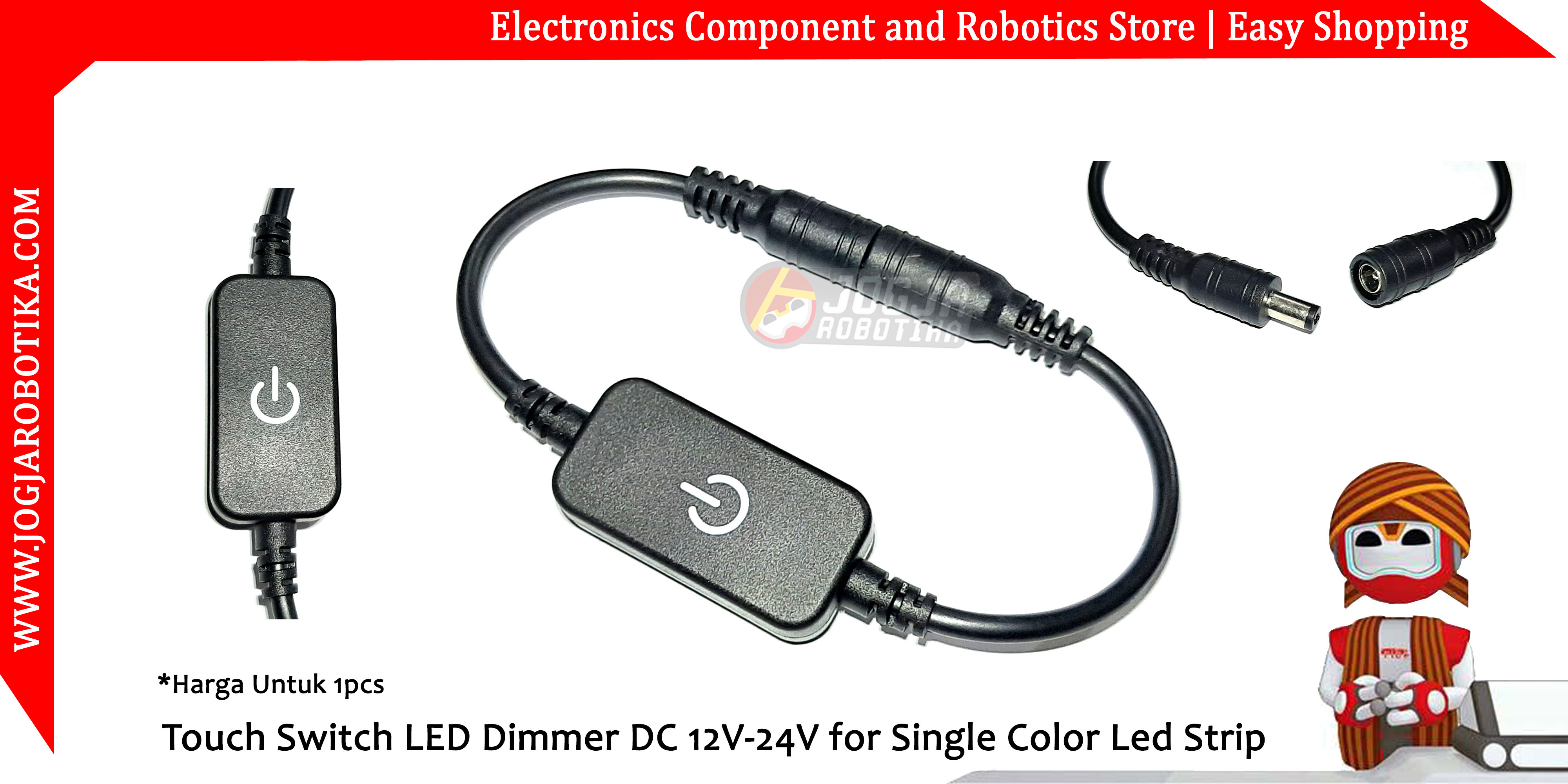 Touch Switch LED Dimmer DC 12V-24V for Single Color Led Strip - Toko ...