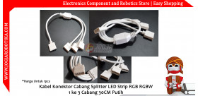 Kabel Konektor Cabang Splitter LED Strip RGB RGBW 1 ke 3 Cabang 30CM Putih