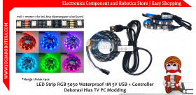 LED Strip RGB 5050 Waterproof 1M 5V USB + Controller Dekorasi Hias TV PC Modding