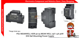 PSU MEANWELL HDR-30-24 MEAN WELL 24V 1.5A 30W DIN Rail Mounting Power Supply