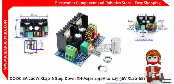 DC-DC 8A 200W XL4016 Step Down XH-M401 4-40V to 1.25-36V XL4016E1