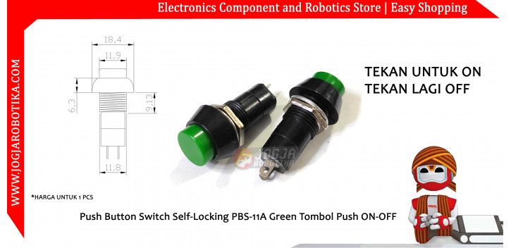 Push Button Switch PB-305A-Green
