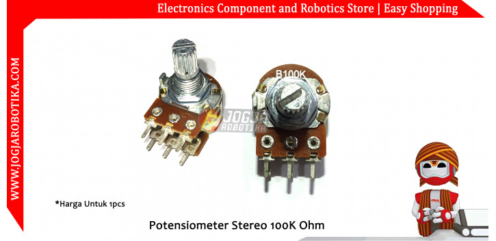 Potensiometer Stereo 100K Ohm