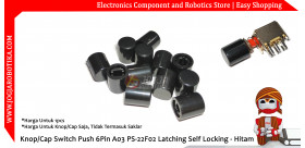Knop/Cap Switch Push 6Pin A03 PS-22F02 Latching Self Locking - Hitam