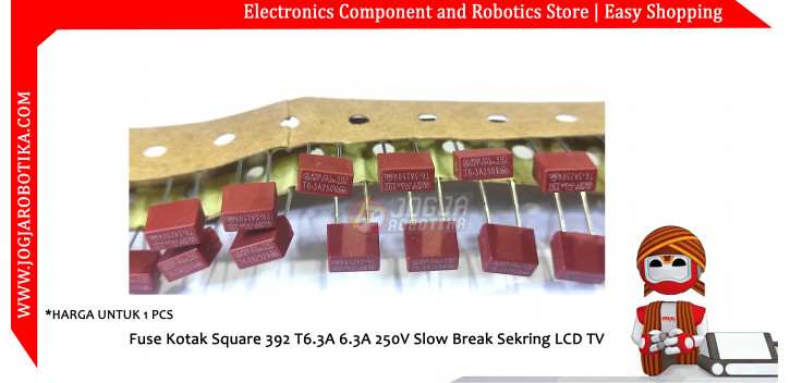 Fuse Kotak Square 392 T6.3A 6.3A 250V Slow Break Sekring LCD TV