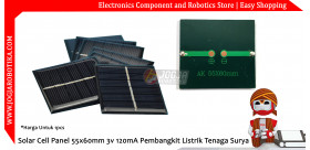 Solar Cell Panel 55x60mm 3v 120mA Pembangkit Listrik Tenaga Surya