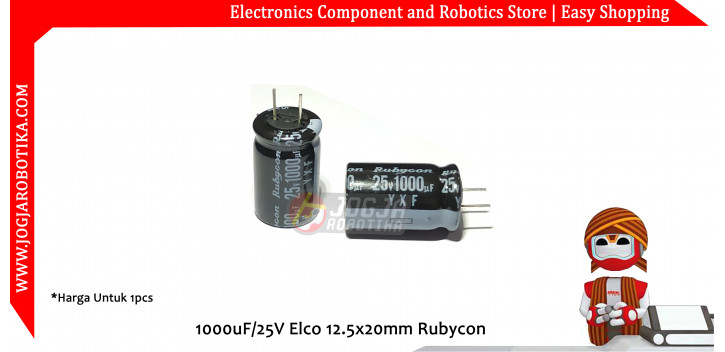 1000uF/25V Elco 12.5x20mm Rubycon