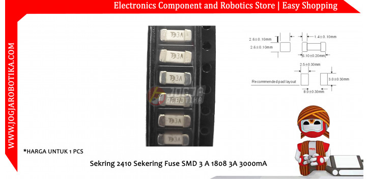 Sekring 2410 Sekering Fuse SMD 3 A 1808 3A 3000mA