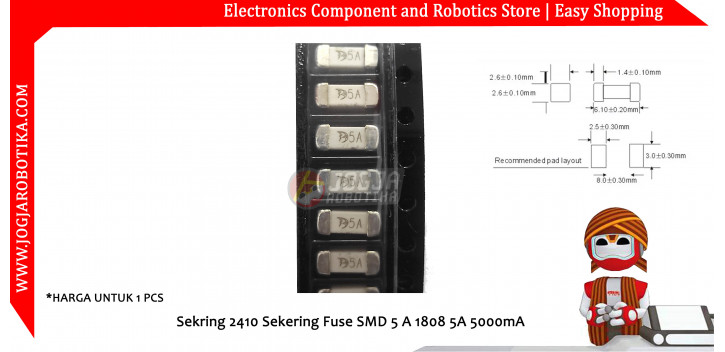 Sekring 2410 Sekering Fuse SMD 5 A 1808 5A 5000mA